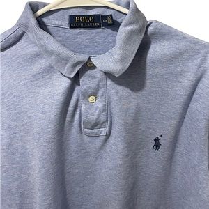 Polo Ralph Lauren Men Shirt Collared Cotton Short Sleeve L Blue